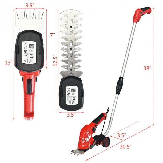 7.2V Cordless Grass Shear with Extension Handle