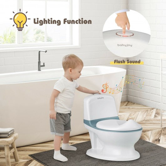 Kids Realistic Flushing Sound Lighting Potty Training Transition Toilet