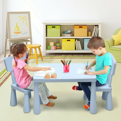 3-Piece Toddler Multi Activity Play Dining Study Kids Table and Chair Set