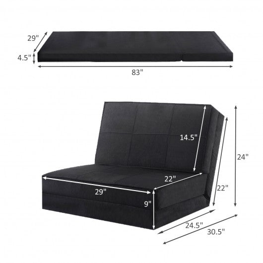 Convertible Lounger Folding Sofa Sleeper Bed