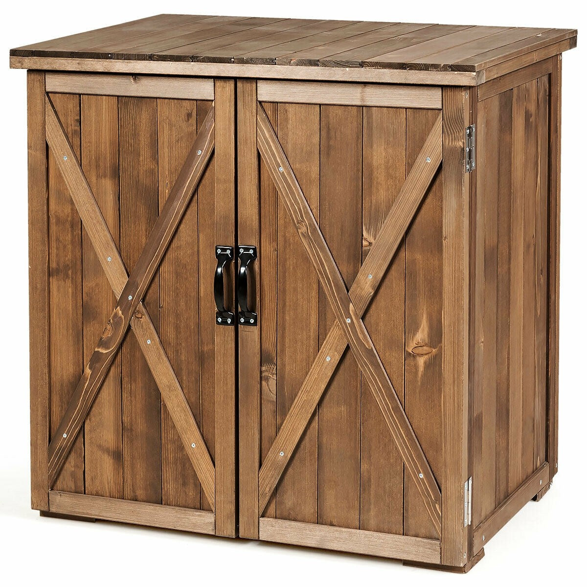 Outdoor Wooden Storage Cabinet with Double Doors