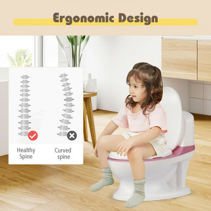 Kids Realistic Flushing Sound Lighting Potty Training Transition Toilet