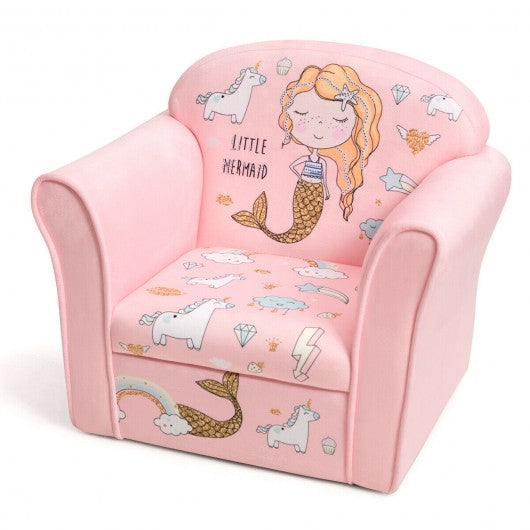 Kid’s Mermaid Armrest Couch Upholstered Sofa
