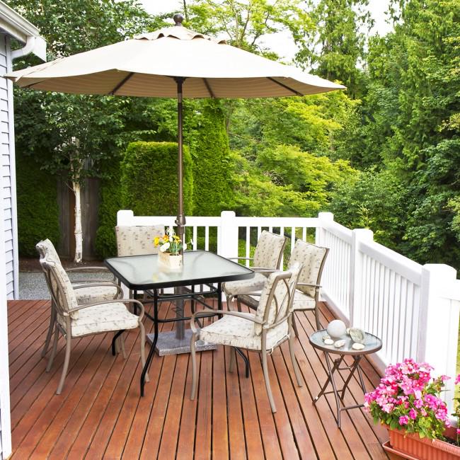 32 Inch Patio Tempered Glass Steel Frame Square Table