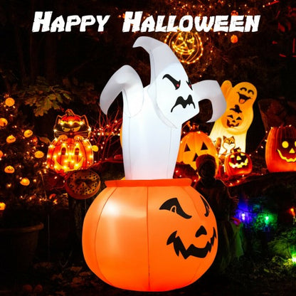 6 FT Halloween Blow-Up Inflatable Ghost in Pumpkin with LED Light