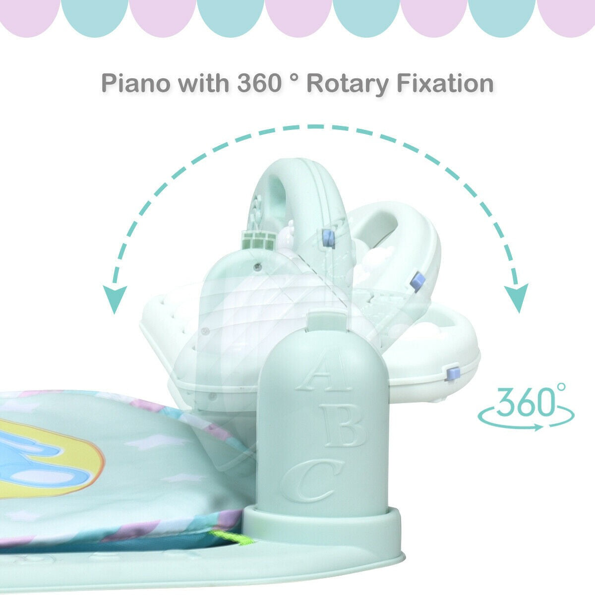 3-in-1 Baby Gym Piano Music and Lights Fun Play Mat