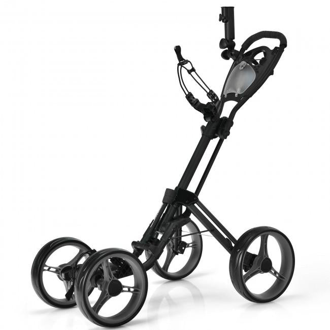 4 Wheels Golf Push Cart with Brake Scoreboard Adjustable Handle