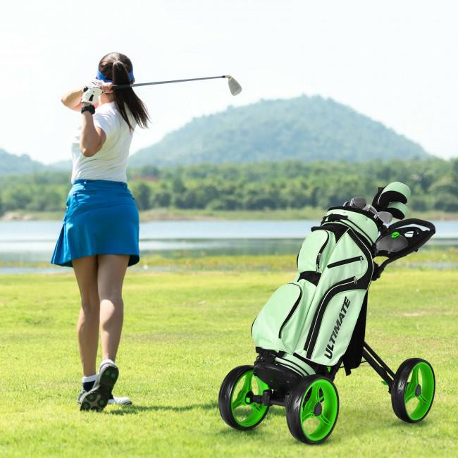 4 Wheels Golf Push Cart with Brake Scoreboard Adjustable Handle
