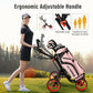 4 Wheels Golf Push Cart with Brake Scoreboard Adjustable Handle