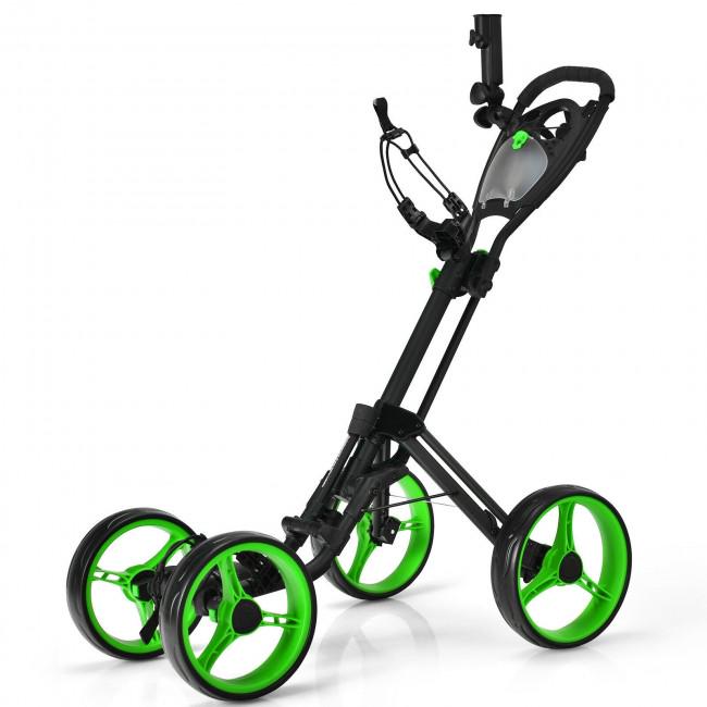 4 Wheels Golf Push Cart with Brake Scoreboard Adjustable Handle
