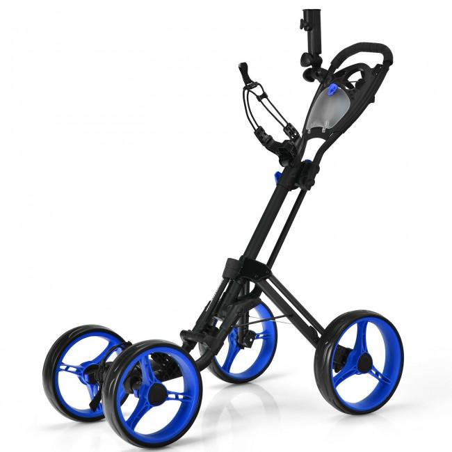 4 Wheels Golf Push Cart with Brake Scoreboard Adjustable Handle