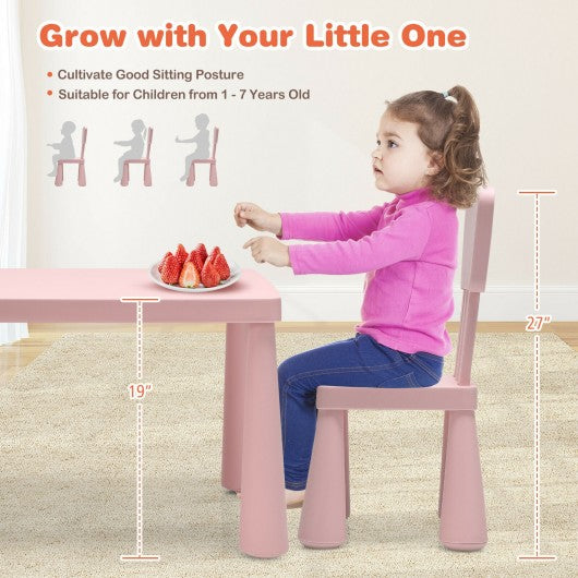 3-Piece Toddler Multi Activity Play Dining Study Kids Table and Chair Set