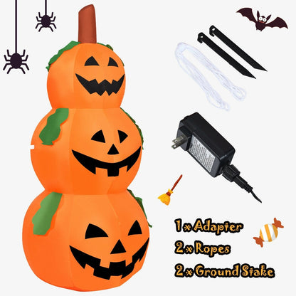 5 ft Halloween Inflatable 3-Pumpkin Stack Ghost