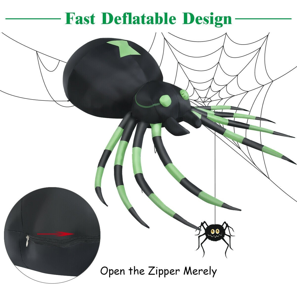 6FT Halloween Inflatable Blow-Up Spider