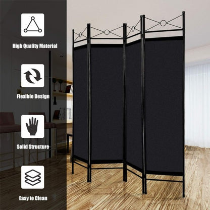 4 Panel Freestanding Metal Frame Private Folding Hinged Room Divider