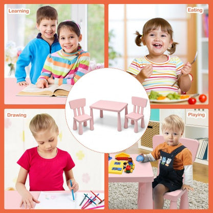 3-Piece Toddler Multi Activity Play Dining Study Kids Table and Chair Set