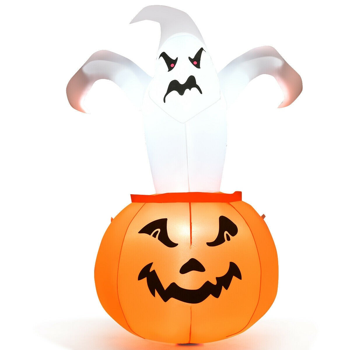 6 FT Halloween Blow-Up Inflatable Ghost in Pumpkin with LED Light