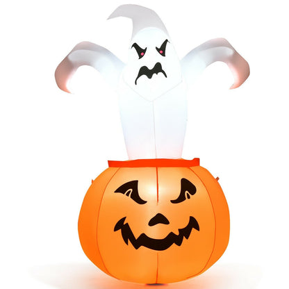 6 FT Halloween Blow-Up Inflatable Ghost in Pumpkin with LED Light