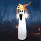 6 Feet Halloween Inflatable Blow Up Ghost with Pumpkin and LED Lights