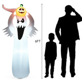 6 Feet Halloween Inflatable Blow Up Ghost with Pumpkin and LED Lights