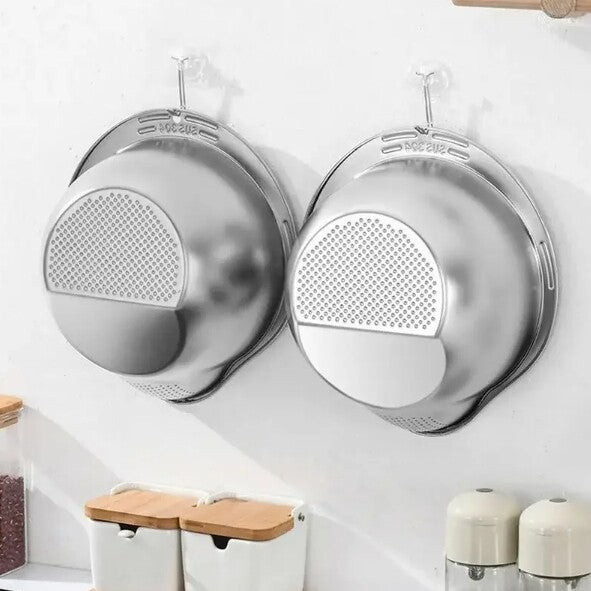 Stainless Steel Rice Washer Strainer Bowl