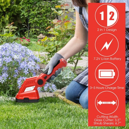 7.2V Cordless Grass Shear with Extension Handle