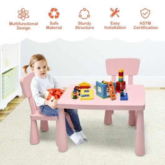 3-Piece Toddler Multi Activity Play Dining Study Kids Table and Chair Set