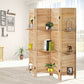 4 Panel Freestanding Folding Hinged Room Divider /w 3 Display Shelves