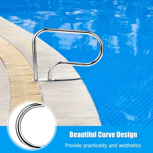 Stainless Steel Swimming Pool Hand Rail with Base Plate