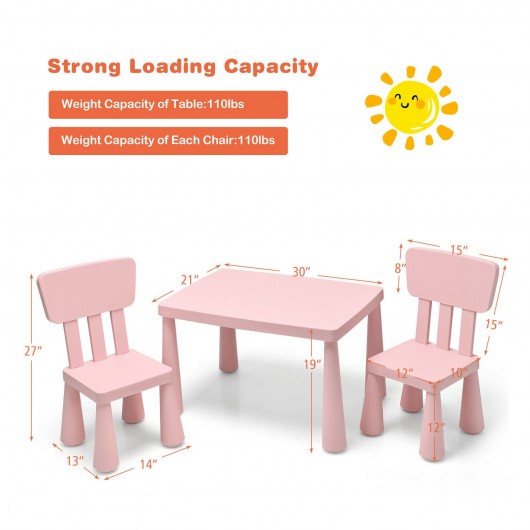 3-Piece Toddler Multi Activity Play Dining Study Kids Table and Chair Set