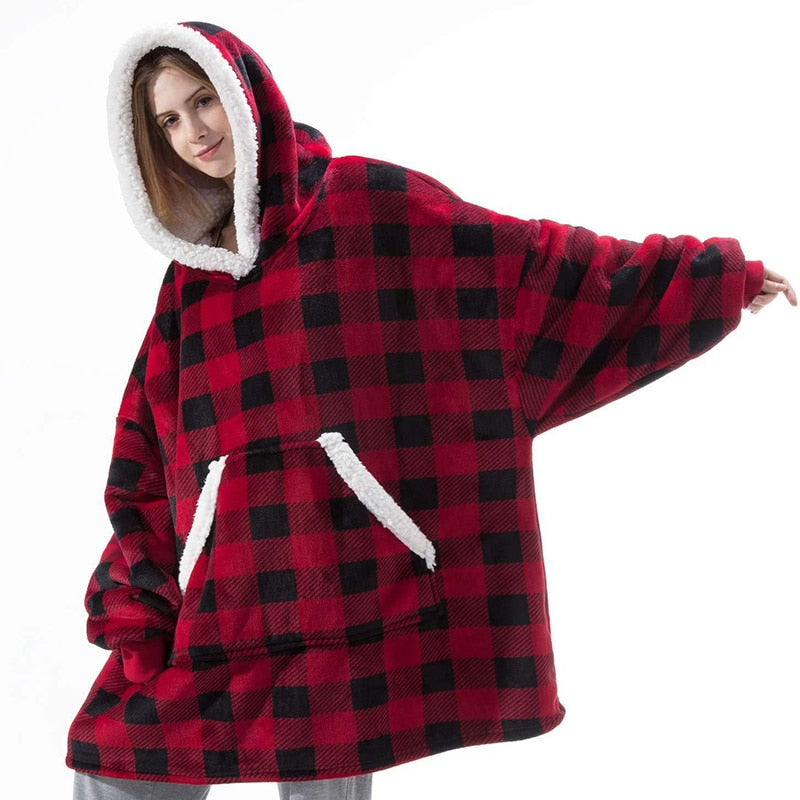 Oversized Hoodie Sweatshirt Winter Fleece