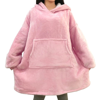 Oversized Hoodie Sweatshirt Winter Fleece