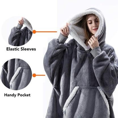 Oversized Hoodie Sweatshirt Winter Fleece