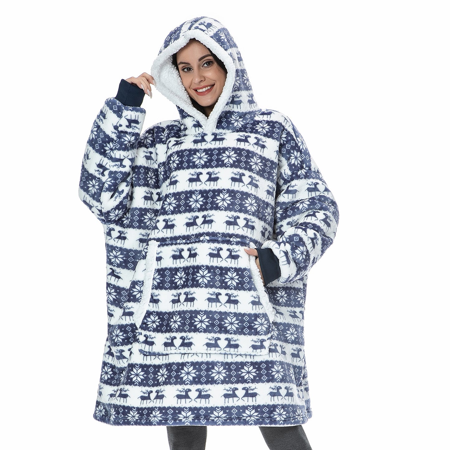 Oversized Hoodie Sweatshirt Winter Fleece