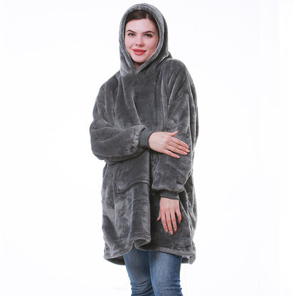 Oversized Microfiber & Sherpa Wearable Blanket