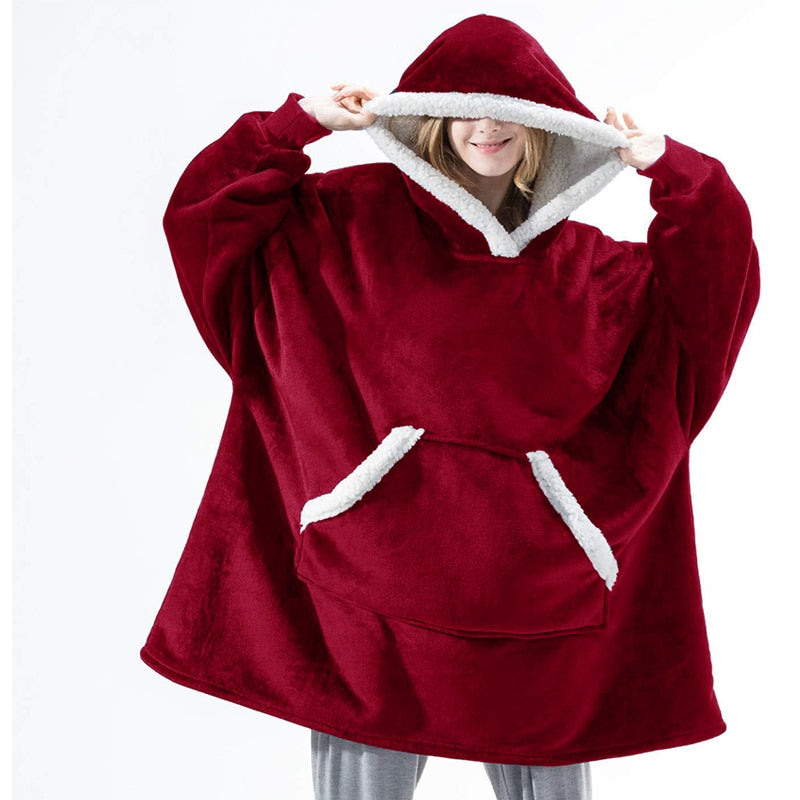 Oversized Hoodie Sweatshirt Winter Fleece