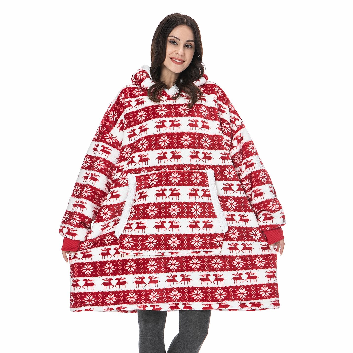 Oversized Hoodie Sweatshirt Winter Fleece