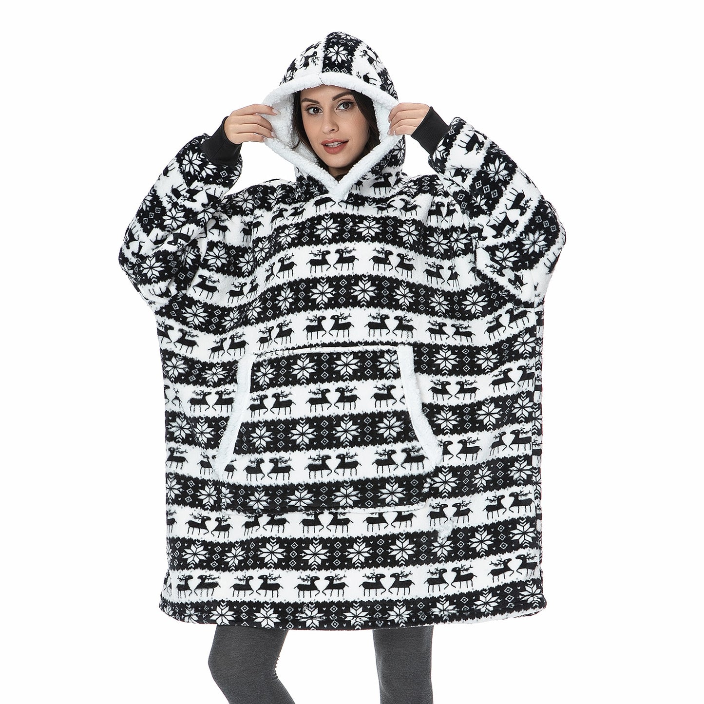 Oversized Hoodie Sweatshirt Winter Fleece