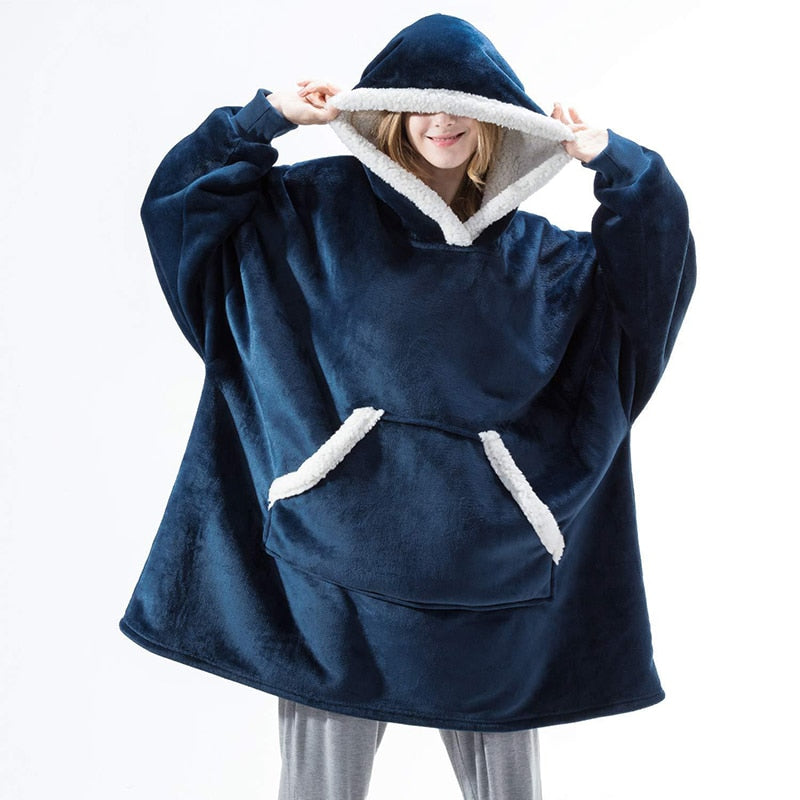 Oversized Hoodie Sweatshirt Winter Fleece