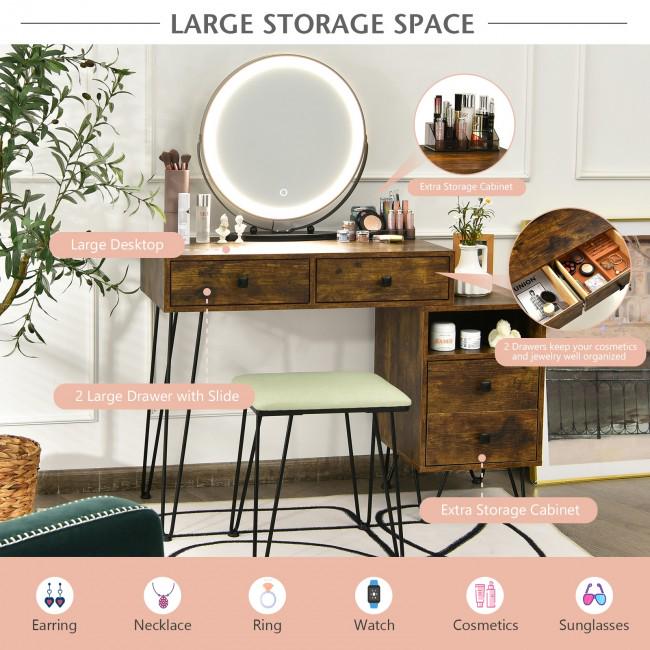Modern Dressing Table with Storage Cabinet
