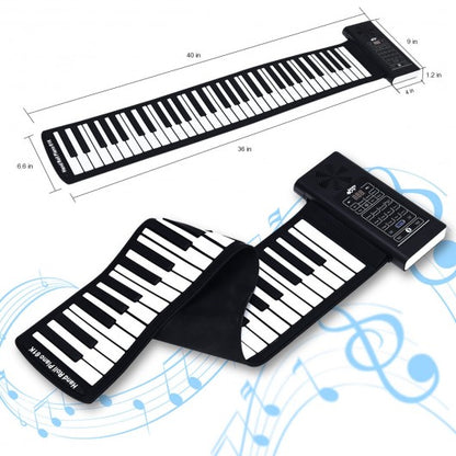 61 Key Electronic Roll up Silicone Rechargeable Piano Keyboard