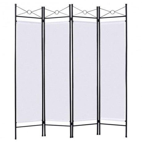 4 Panel Freestanding Metal Frame Private Folding Hinged Room Divider