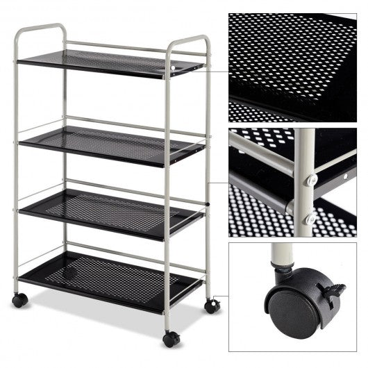 4 Tiers Rolling Storage Cart Utility Trolley