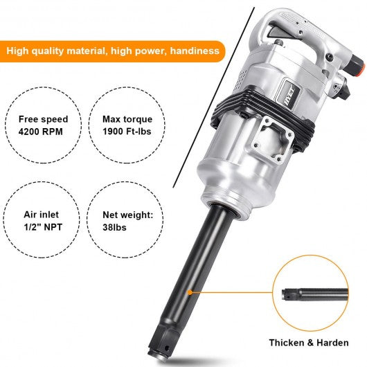 Heavy Duty 1" Air Impact Wrench Gun with Case