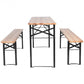 3 Pcs Folding Wooden Picnic Table Bench Set