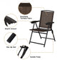 4 Pcs Folding Sling Chairs with Steel Armrest and Adjustable Back