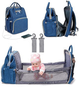 3 In 1 Diaper Bag Backpack with Changing Bed