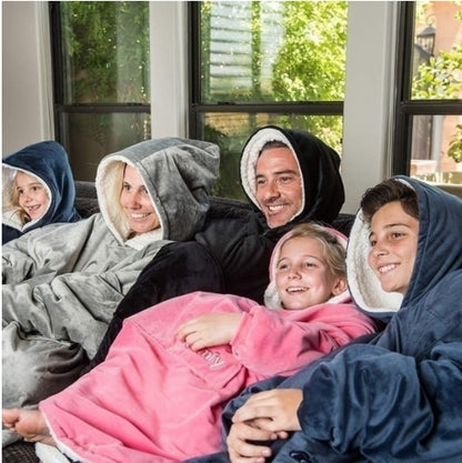 Oversized Microfiber & Sherpa Wearable Blanket