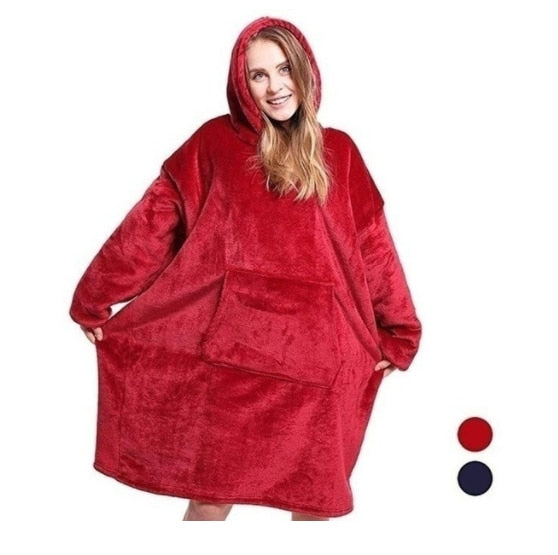 Oversized Microfiber & Sherpa Wearable Blanket