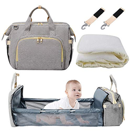 3 In 1 Diaper Bag Backpack with Changing Bed